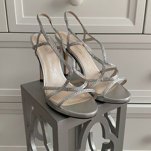 Silver Sequin High Heels Caparros Size 9B